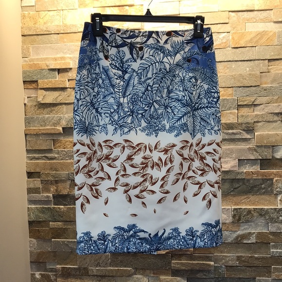 YIGAL AZROUËL Falling Leaf Print Scuba Skirt - Picture 4 of 8